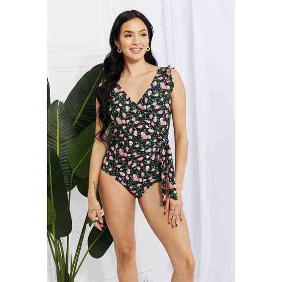 Marina West Swim Full Size Float On Ruffle Faux Wrap One-Piece in Carnation Pink main image 0